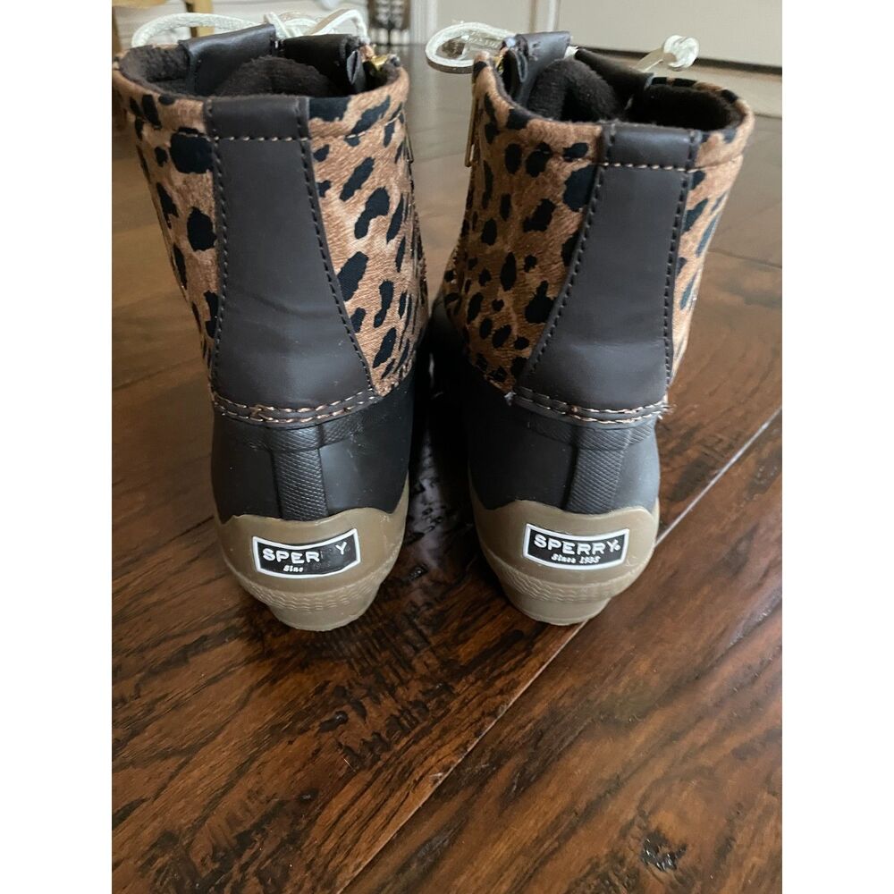 Gently Used Sperry Syren Gulf Leopard Duck Casual Boots - Picture 3 of 4